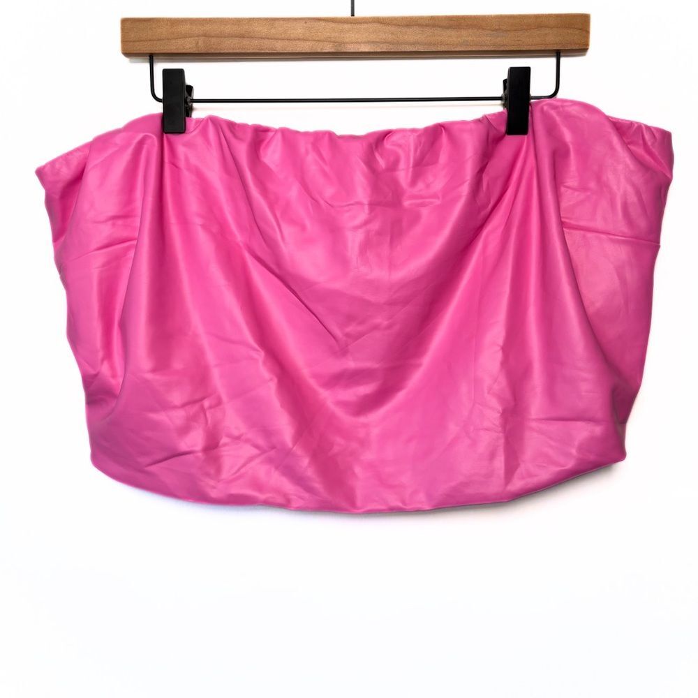 Fashion Nova Faux Leather Hot Pink Tube Top - Size 3x - NWT / Y2K Club Barbie